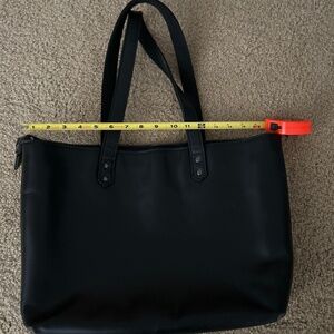 Sturdy Leather Tote With Laptop Sleeve